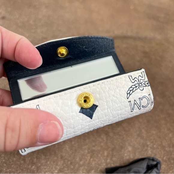 MCM White Embossed Leather Lipstick Holder Case - Picture 8 of 8